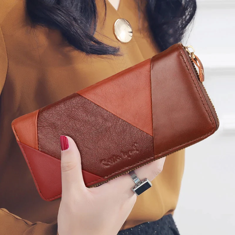 Women Long Wallets for Women Vintage Clutches Design Money Bags High Quality Phone Bag for Lady Brand Card Holder Purse