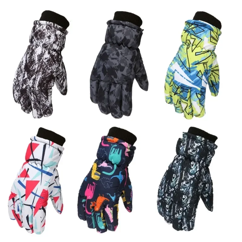 

Thermal Children Ski Gloves Waterproof Windproof Winter Outdoor Kids Sports Gloves for 4-12Y Baby Non-slip Full Finger Mittens
