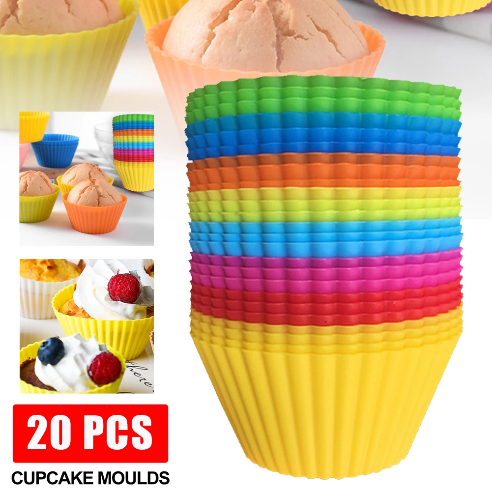 

Silicone Cake Mold Round Muffin Cupcake Baking Molds Reusable DIY Cake Decorating Tools Wedding Birthday Party Decorations