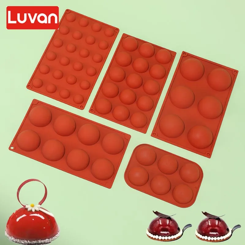 

6/8/15/24 Holes Half Ball Sphere Round Silicone Mold 3D Brownie Pudding Mousse Chocolate Dessert DIY Baking Cake Decoration Tool