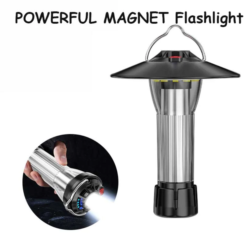 

Светодиодный фонарь для кемпинга, перезаряжаемый фонарь с магнитным основанием, аварийный светильник для палатки s 3000 мАч, товары для отклю...