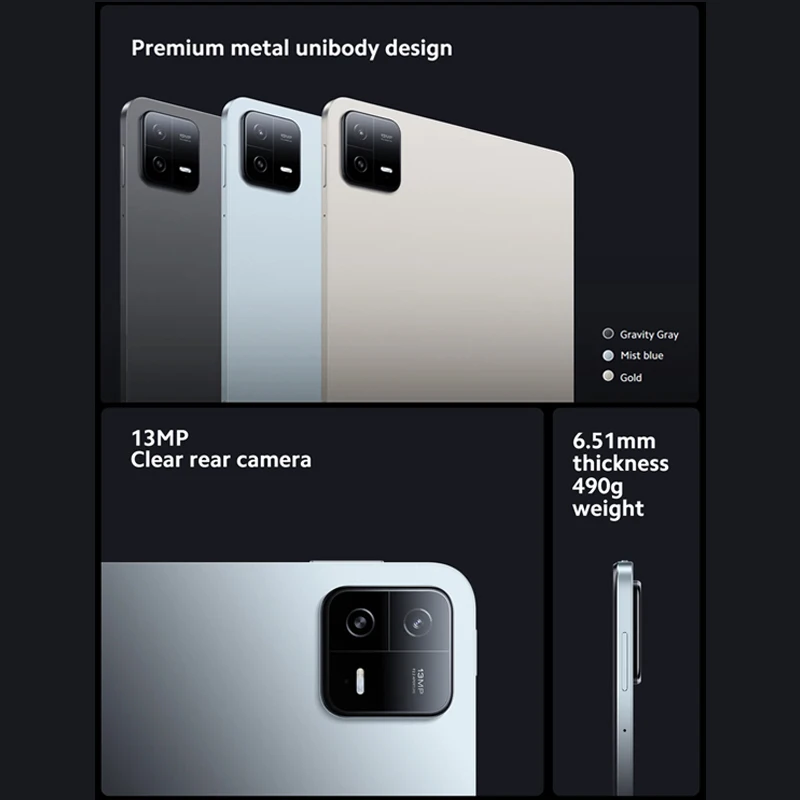 Глобальная версия Xiaomi Pad 6 11-дюймовый дисплей WQHD + Eyes Care Snapdragon ® 870