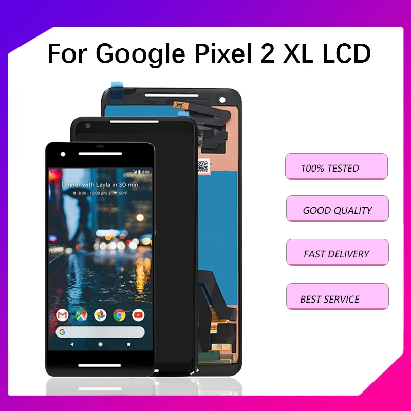 100% Оригинальный OLED для Google Pixel 2 XL ЖК-дисплей сенсорный экран для Google Pixel 2XL дигитайзер в сборе запасные части