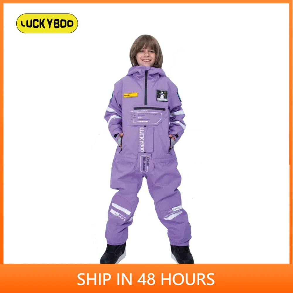 

LUCKYBOO Children 10K Waterproof Jumpsuit Snowboarding Clothing Boy Girl Snow Suit Coverall Skiing Windproof Outdoor SKI Cloth