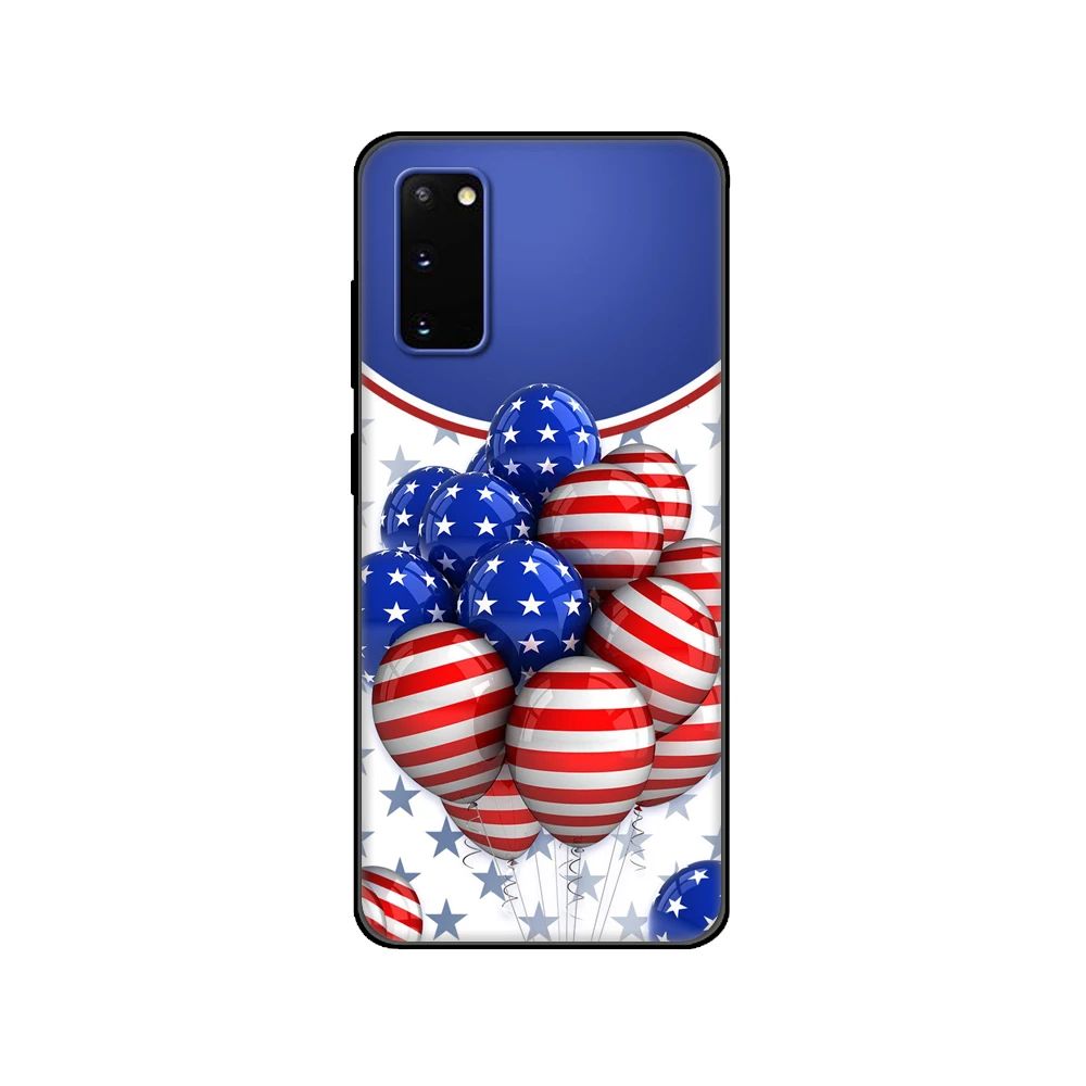 Черный чехол из ТПУ с американским флагом США для Samsung galaxy S22 S20 S21 FE PLUS ultra + S10 E lite