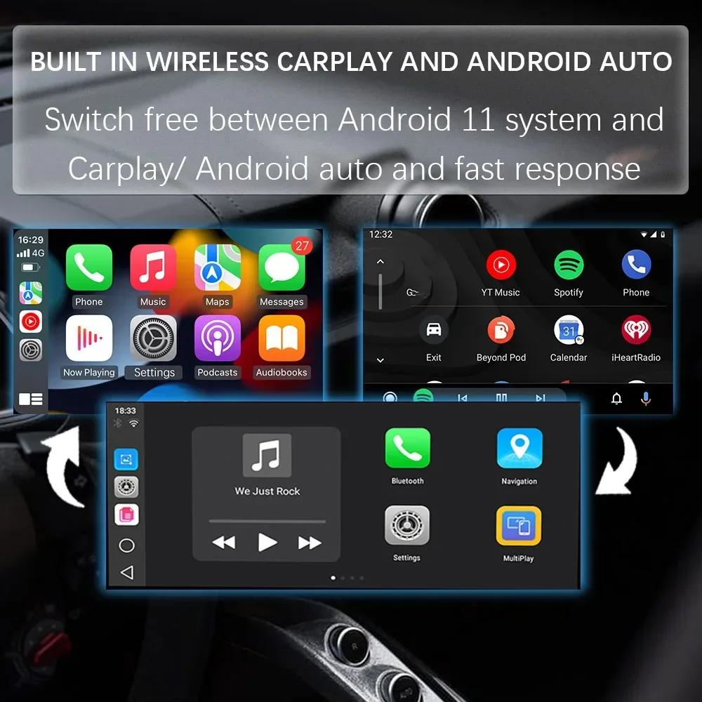 CarPlay AI Android Box Автомобильный мультимедийный плеер четырехъядерный 2 + 32 ГБ 11