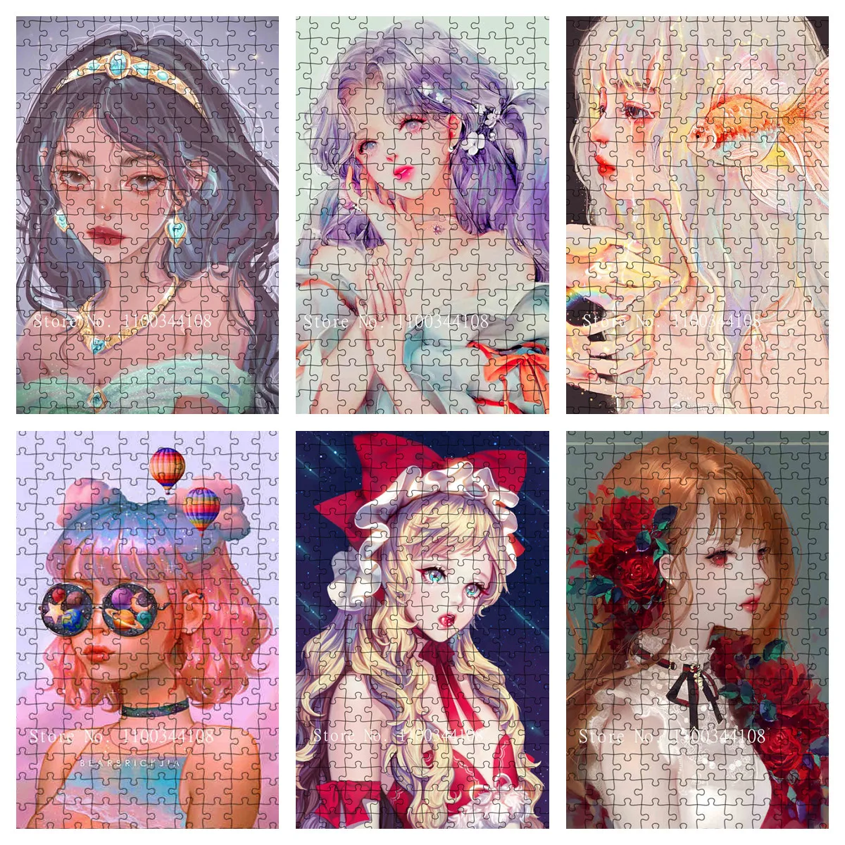 

Disney Princess Jigsaw Puzzle 300/500/1000 Pieces Cartoon Puzzles Educational Decompression Toys for Children Kids Birthday Gift