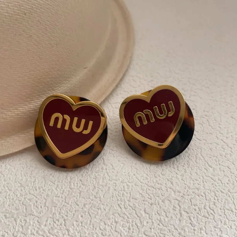 Серьги с геометрическими буквами в форме сердца для женщин корейские модные