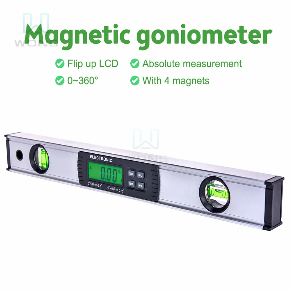 

Digital Protractor Angle Finder 300/400mm Electronic Level 360 Degree Inclinometer with Magnets Level Angle Slope Tester Ruler