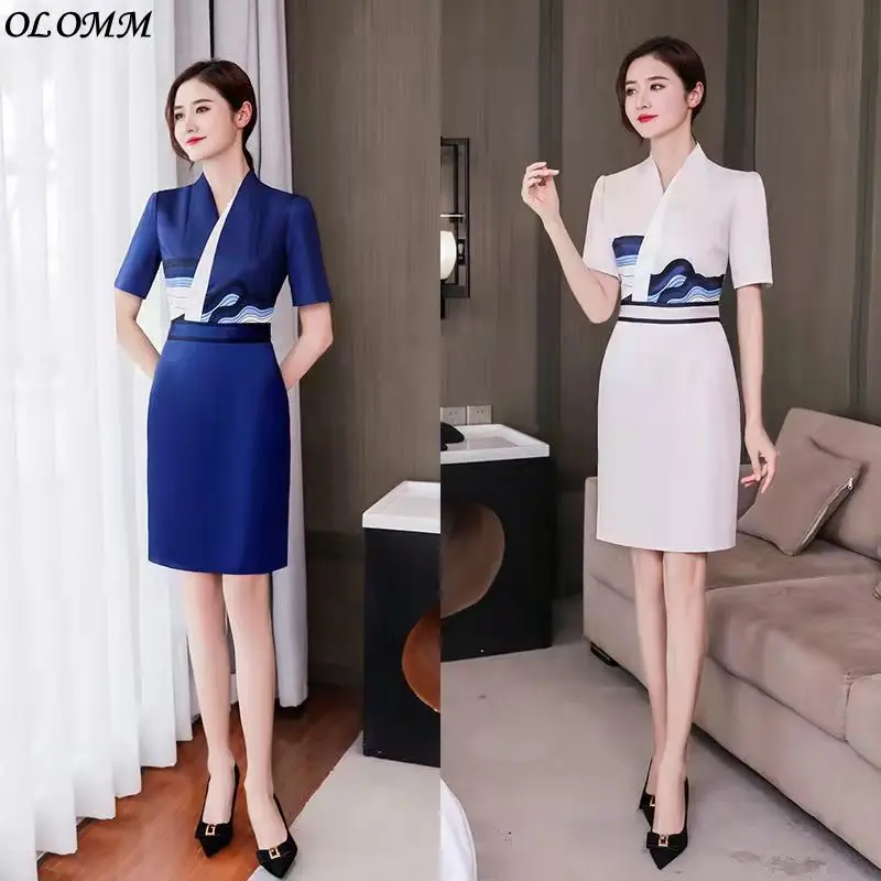 

Waiter Dress Elegant Belt New Massage Shop High-end Technician Work Clothes Female Hip Wrap Skirt Beauty Salon Southeast Asia