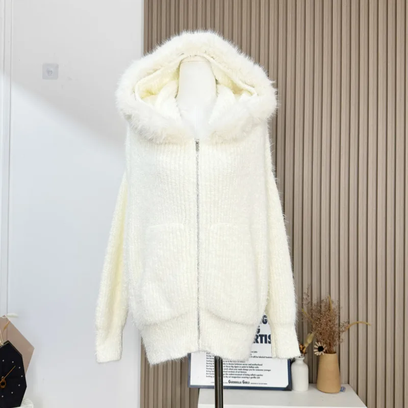 [ZOCI] Вязаный свитер ярких цветов/белого цвета мягкий универсальный повседневный