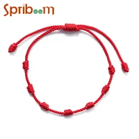 red rope bracelet handmade woven knot charm adjustable luck womens hand bracelets minimalist jewelry couple friends gift