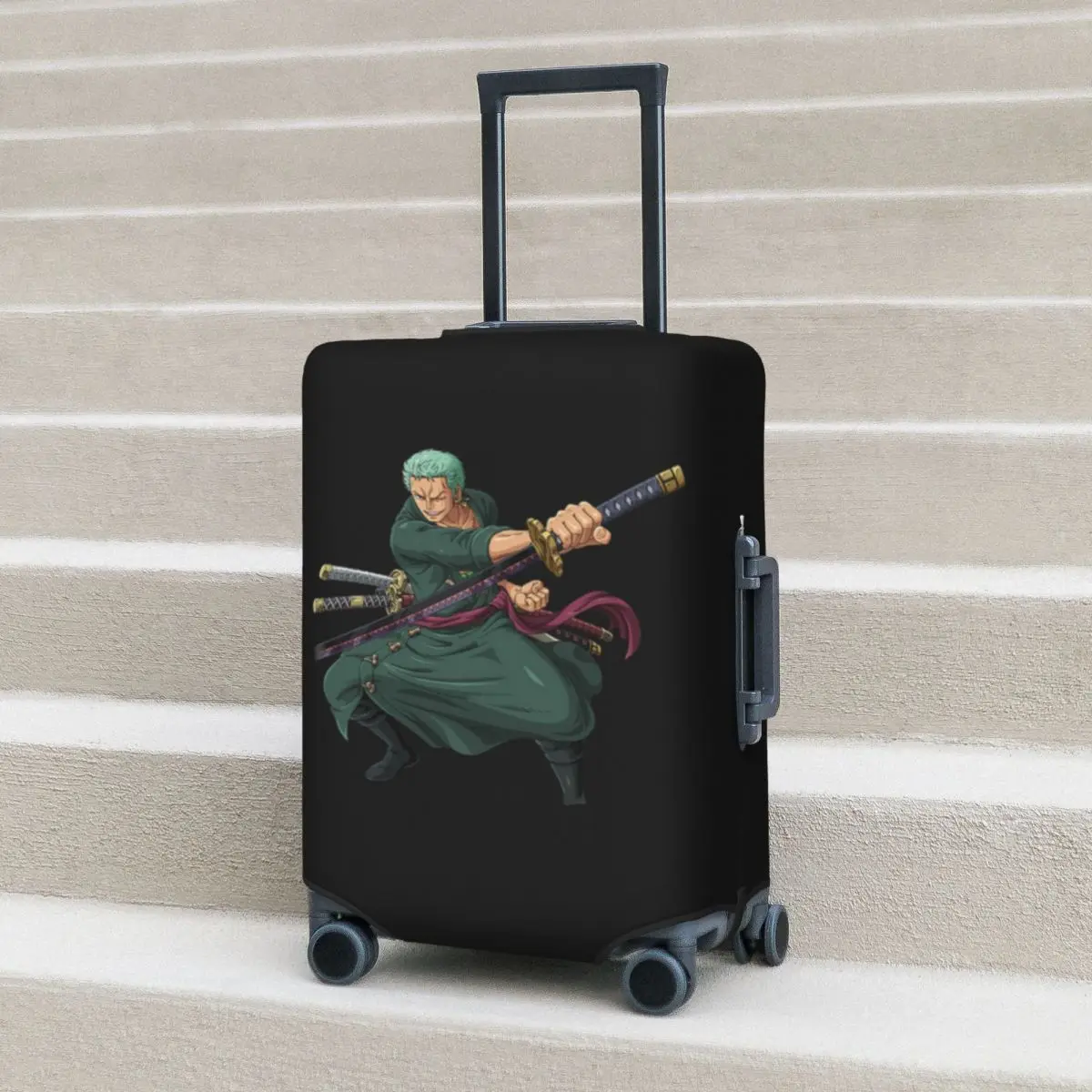 

Funny Anime Characters Suitcase Cover Flight Zoro Lovers Children Practical Luggage Supplies Cruise Trip Protection