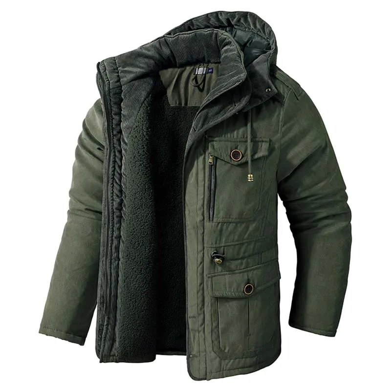 

2023 New Men Warm Breathable Plush Cotton Jacket Winter Men's Slim Fitting Windbreaker Coat Wear Resistant Parkas Jackets Male