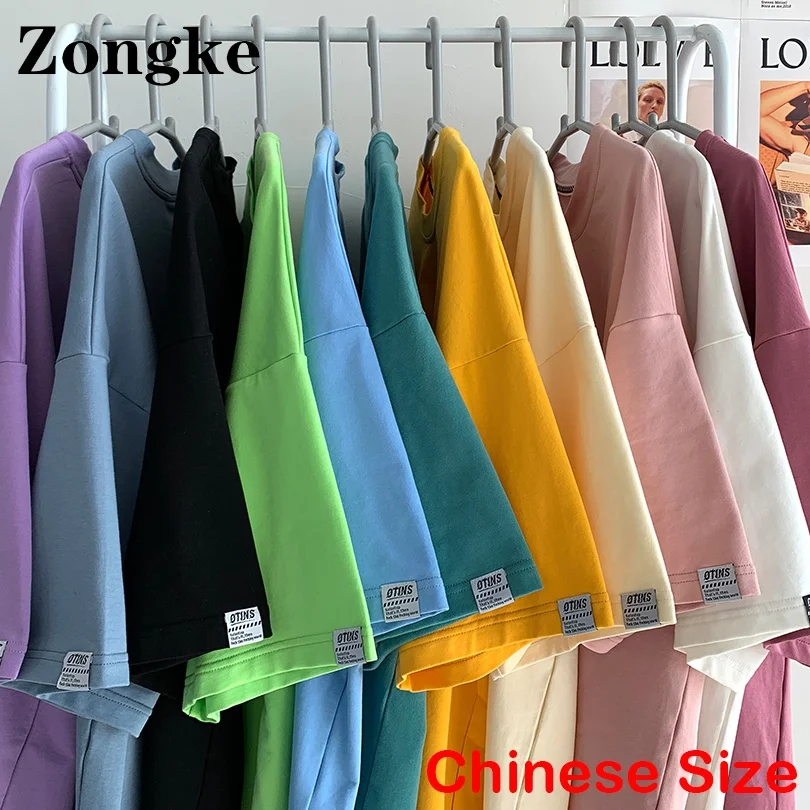 

Zongke Solid Vintage T Shirt For Men Clothes Chinese Size 4XL Streetwear Men T Shirt Harajuku Tops 2022 Spring New