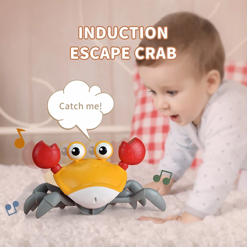 Boys and Girls Universal children's Toys Robot Electronic Crab Cute Light-Emitting Music Induction Avoidance Toys For Kids