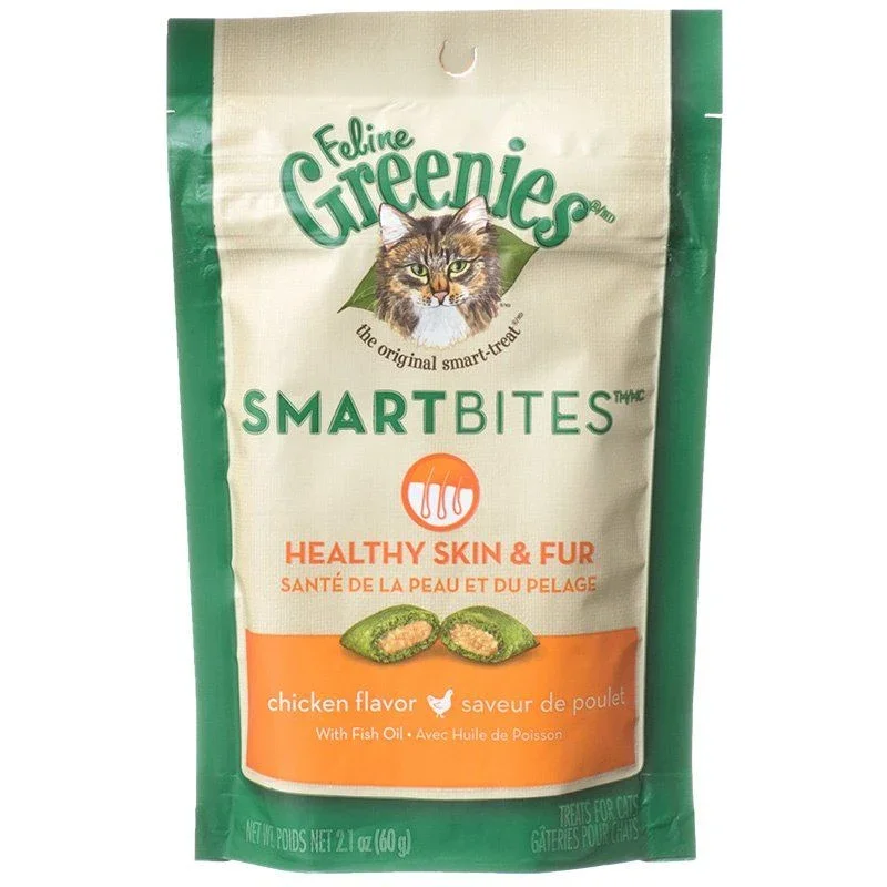 

Greenies SmartBites Healthy Skin & Fur Chicken Flavor Cat Treats