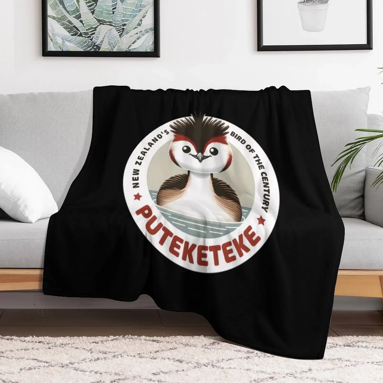 Одеяло Puteketeke Bird птица новозеландского века плед для кемпинга покрывала детской