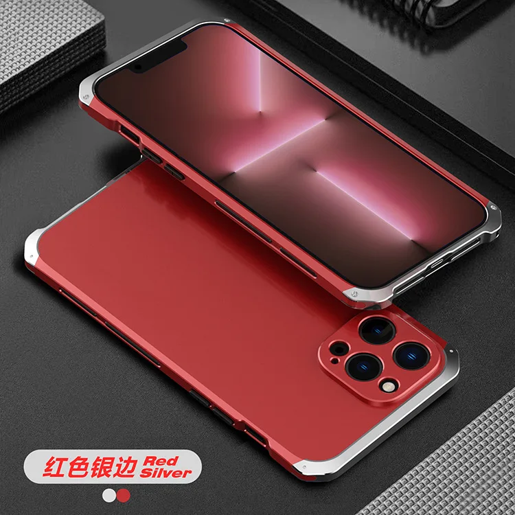 Luxury Shockproof Element Metal Case For Iphone 13 Pro Max Hin Hard Aluminium Alloy Hybrid Plastic Back Cover For Iphone 13 Mini