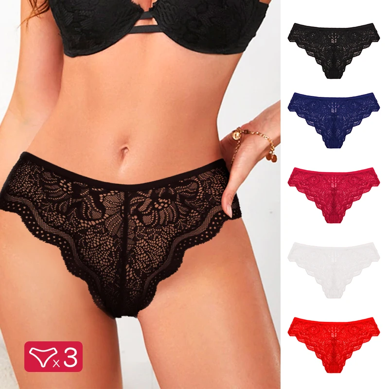 

2022 New Women Lace Sexy Floral Panties Plus Size Low-Rise Underwear Ladies Comfortable Transparent Underpants Female Lingerie