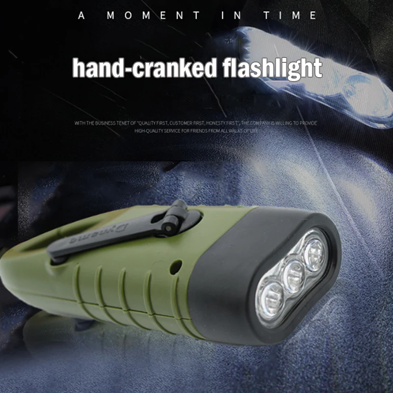 

Portable LED Flashlight Hand Crank Dynamo Torch Lantern Professional Solar Power Tent Light for Outdoor Camping Mountaineering