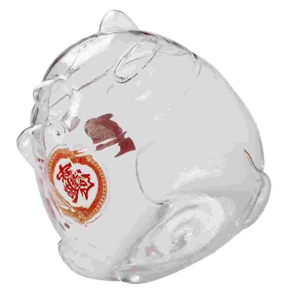 

Modeling Child Piggy Bank Adults Keepsake Pot Glass Fortune Cat Ornament