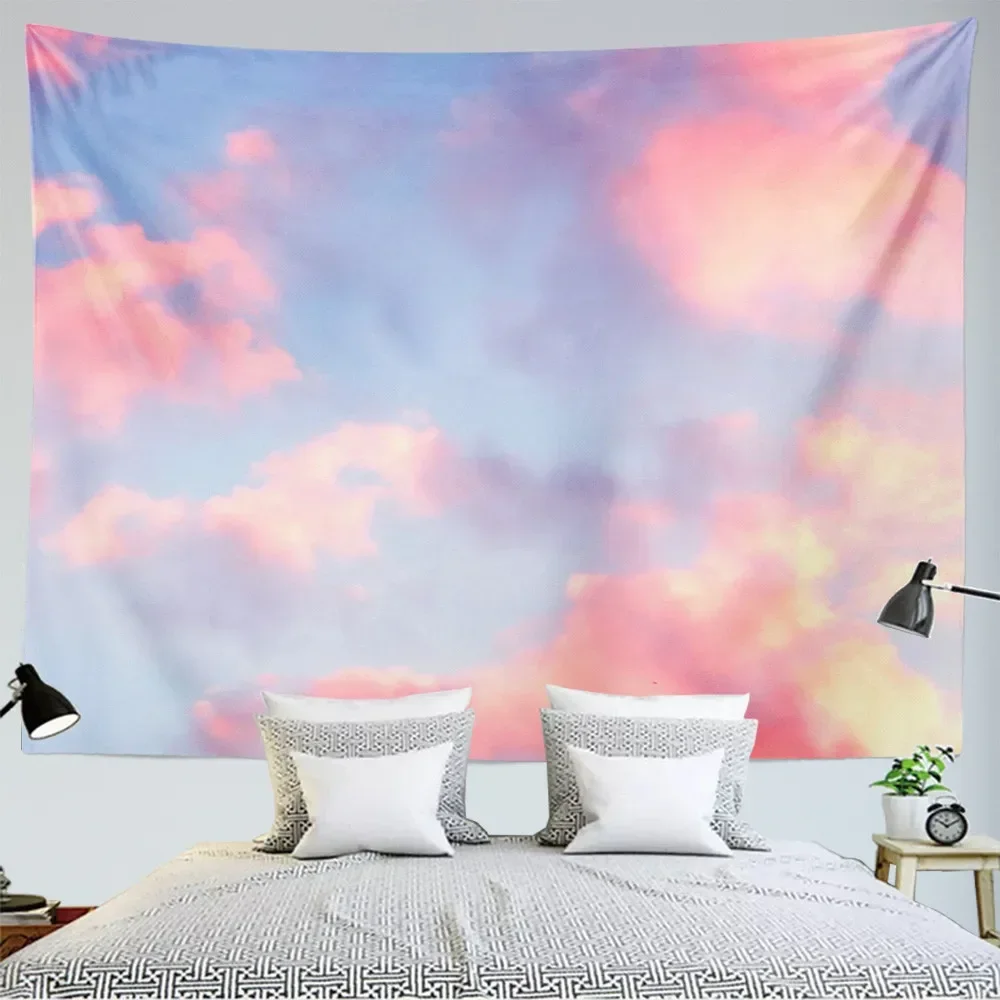 Картина маслом пейзаж гобелен луна облако Настенная подвеска кавайная комната