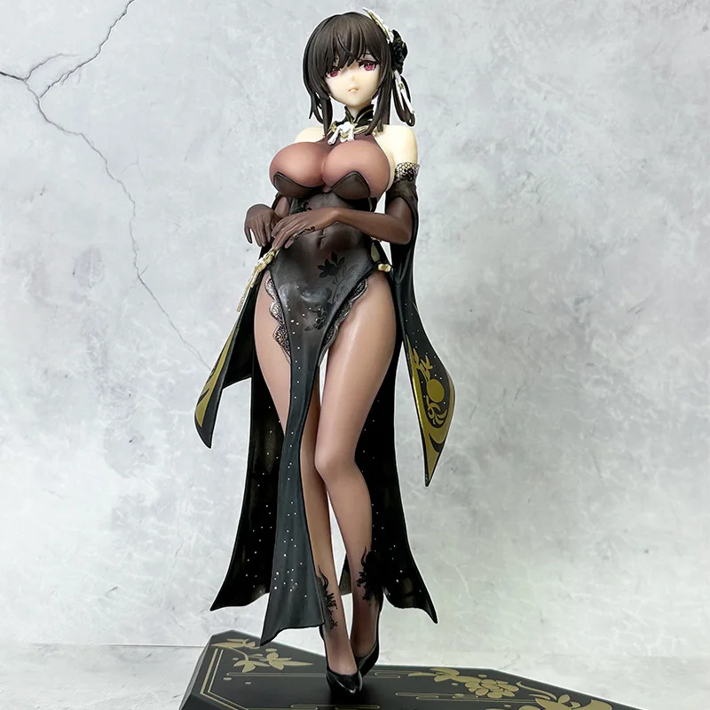 Синяя линия корабля Zhenhai ручная работа Qishe Huayuan аниме Qipao девушка модель Украшение