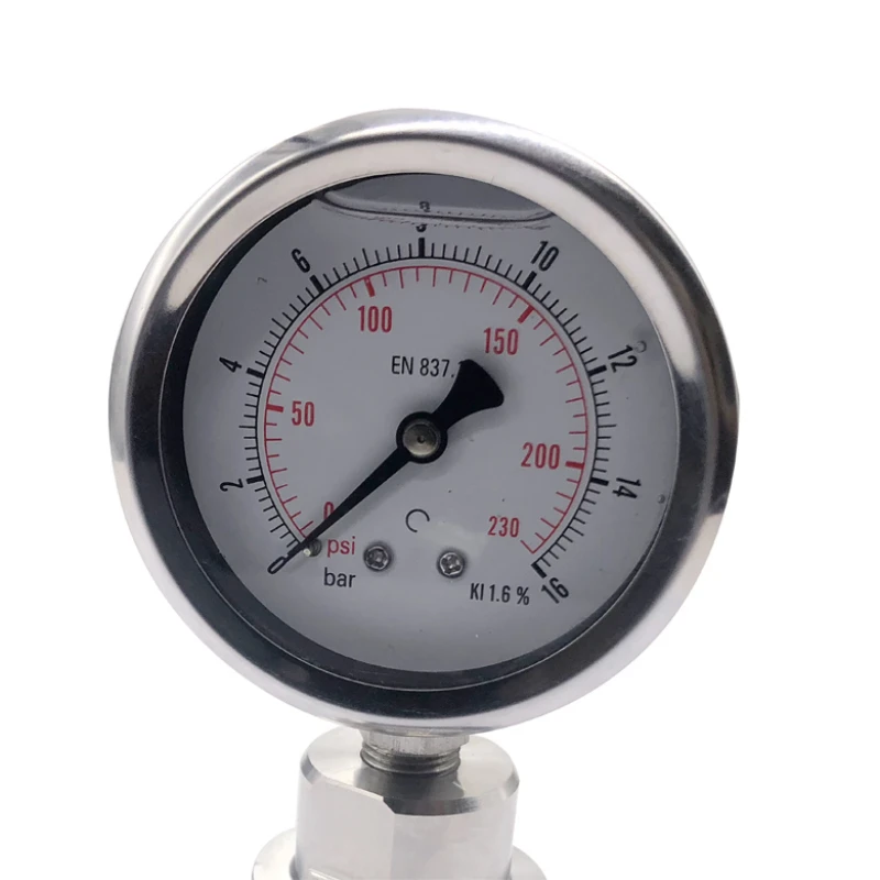 Diaphragm Type Capsule Low Pressure Gauge Food Grade