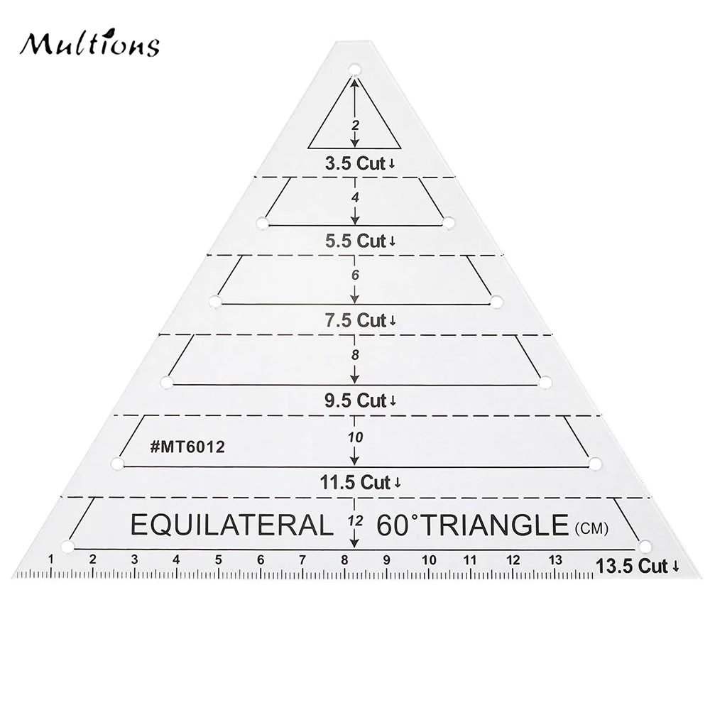 

1pcs 60 Degree Patchwork Ruler Equilateral Triangle Quilting Ruler Sewing Cutting Ruler Clear Plastic DIY Sewing Craft Tools