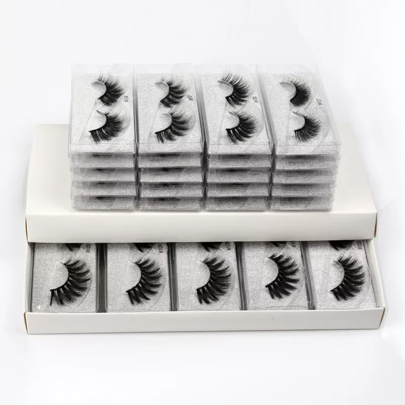 

NEW2023 10/30/50/100 pairs Wholesale Eyelashes 3D fluffy Mink Lashes Natural soft False Eyelashes Hand Made Makeup Eye Lashes