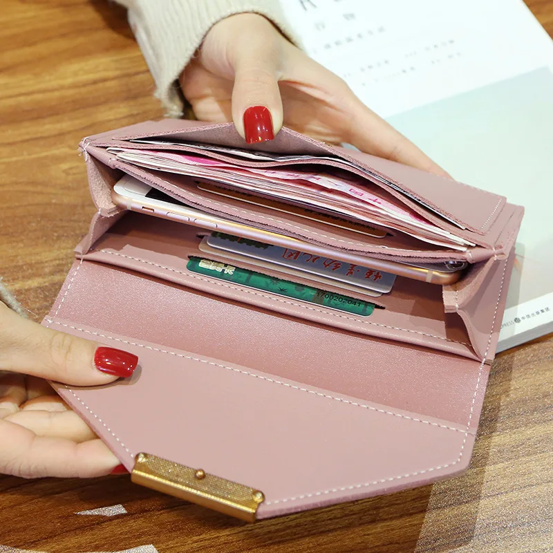 2022 New Fashion Women Wallets Leather Hasp Wallet Women's Long Design Purse Clutch Women Lady Wallet Phone Pocket Cartera Mujer