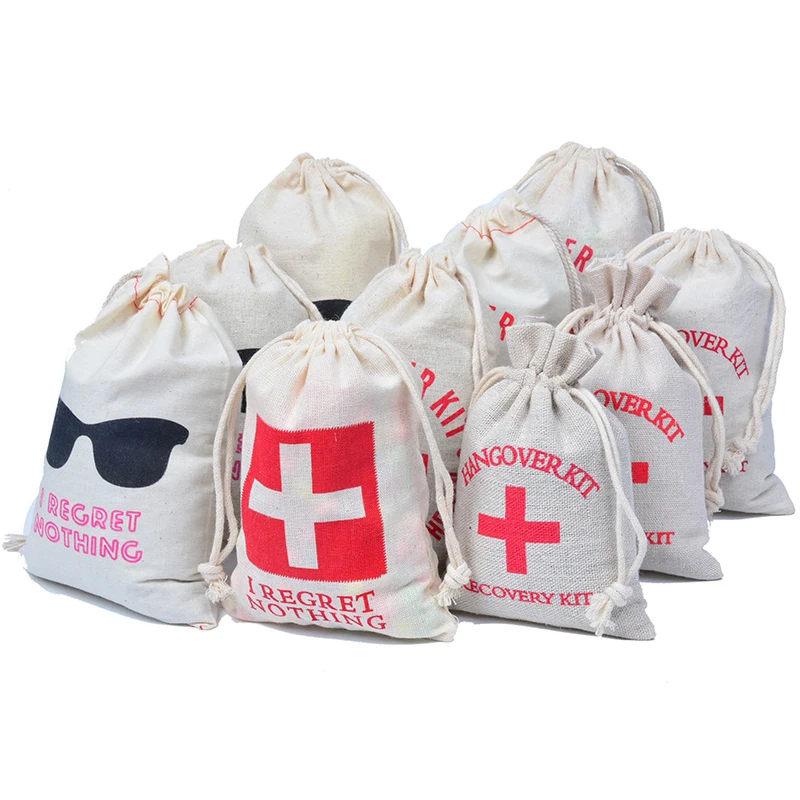 

2 Styles 4 Sizes Household Cotton Jute Bags Medical Supplies Drawstring Storage Pouches Drug Anesthesia Kit Can Be Customized