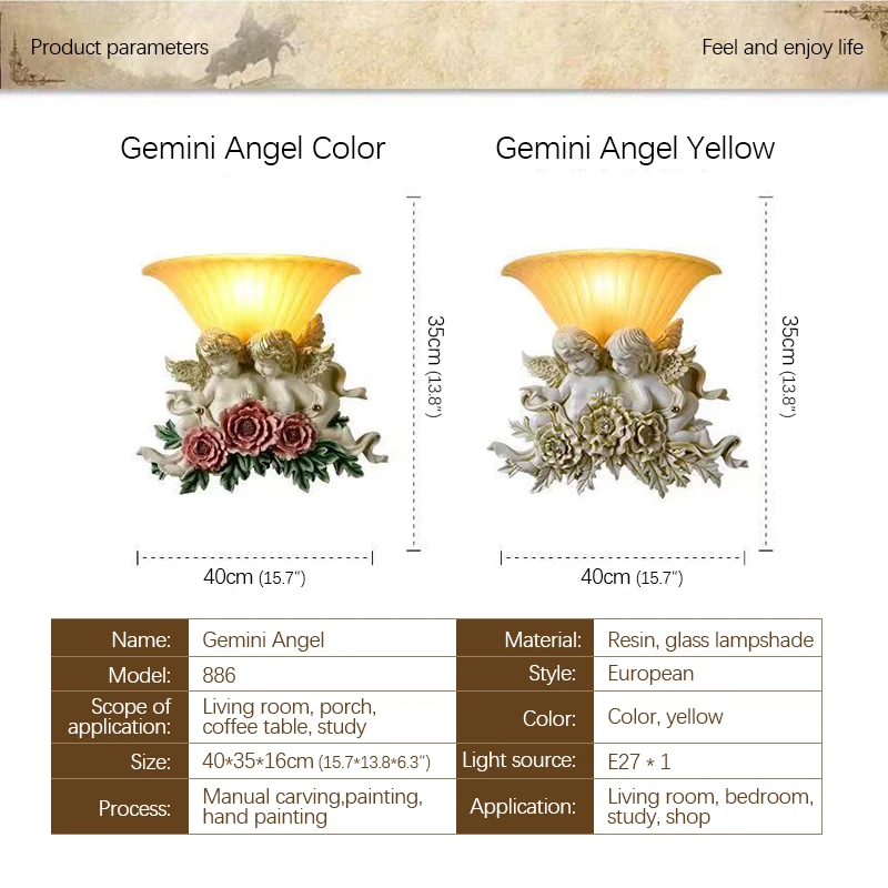 TEMOU современные настенные светильники с ангелом винтажные светодиодные