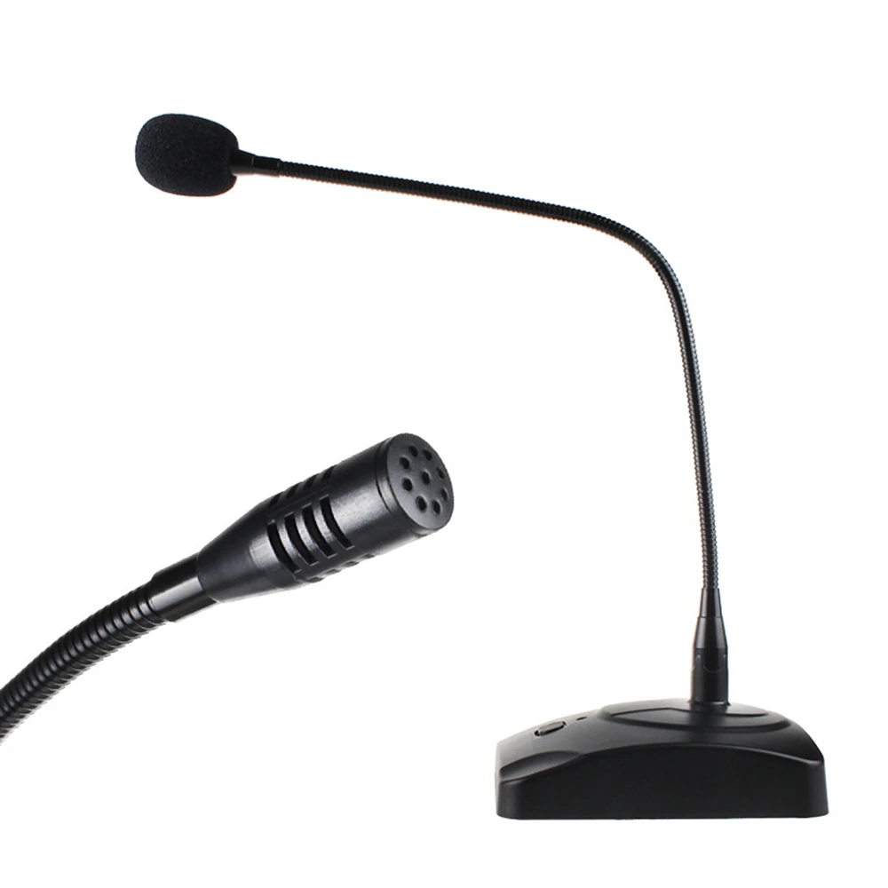 Gooseneck Microphone Professional Conference Center Mic Capacitive Broadcasting Flexible 360° High Sensitivity Wired 6.35mm Plug |