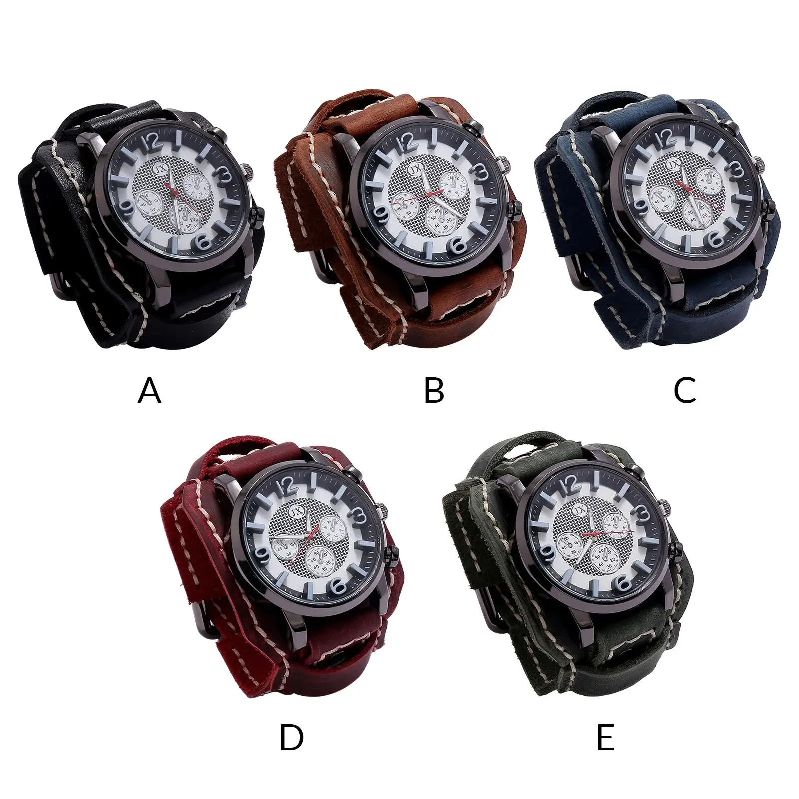 

Punk Retro Watch Bracelet Cuff Hybrid Comfortable Round Dial Watch Band Fashion Leather Belt Analog Quartz Wrist Watches Women