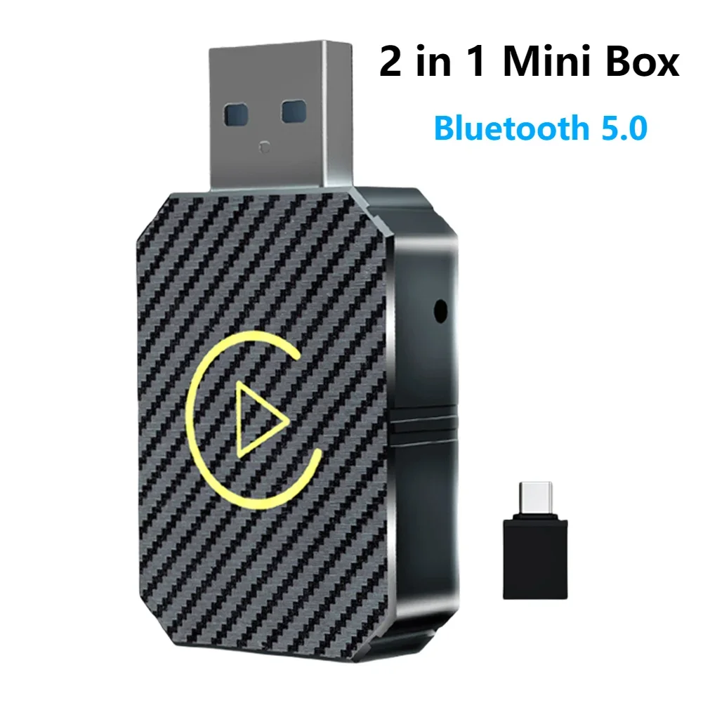 Фото Новый беспроводной адаптер CarPlay Android Auto 2 в 1, беспроводной адаптер Wi-Fi BT5.0 Smart Dongle Plug and Play, беспроводная мини-бокс с быстрым подключением №3