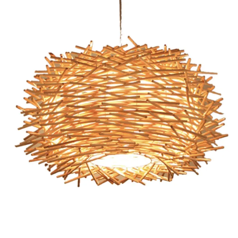 

30CM LED Hand-Woven Rattan Lampshade Personalized Chandelier Corridor Living Room Cafe Shop Dining Room Lampshade