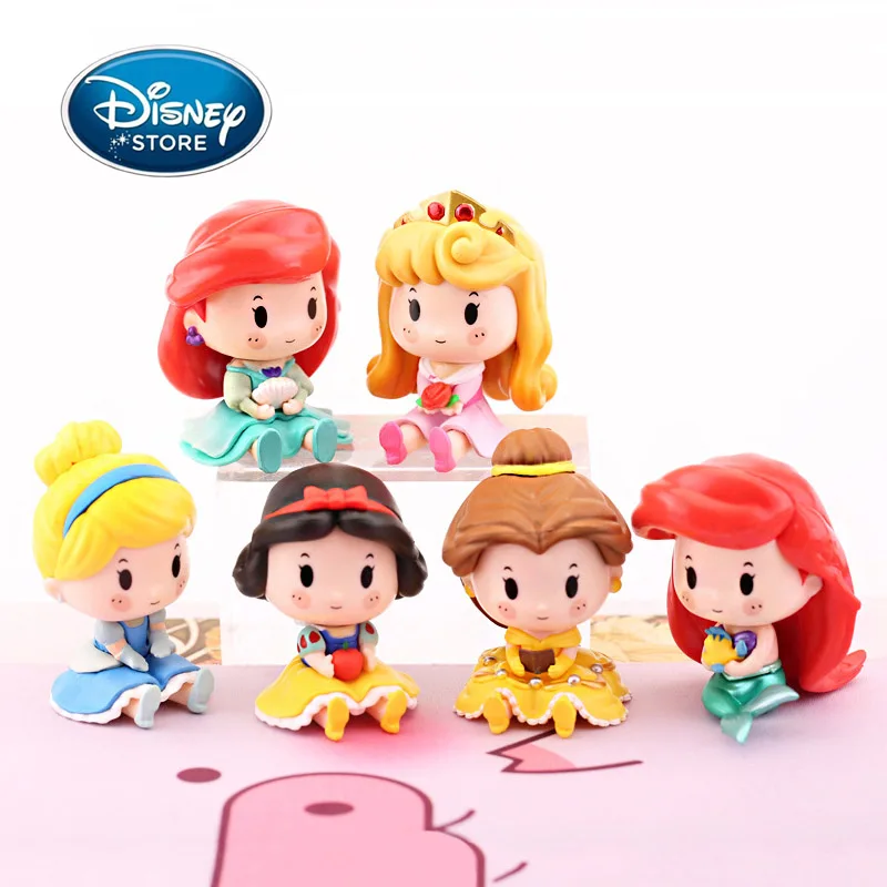 

Disney мультфильм Q версия Принцесса Белоснежка Алиса фото ПВХ автомобиль свадебное украшение София Ариэль девочка игрушка кукла игровой набо...