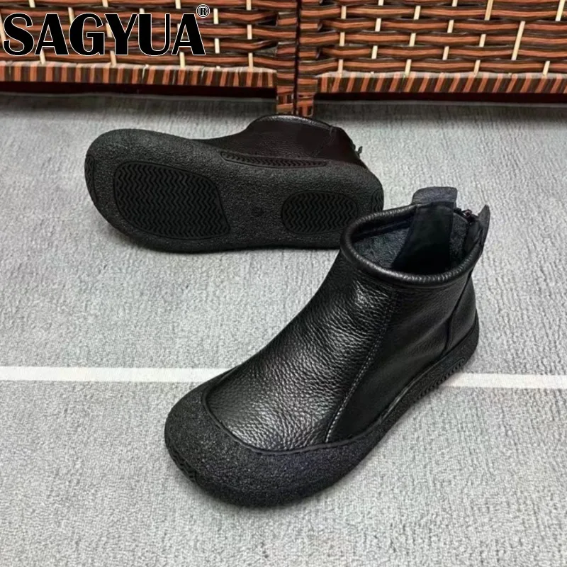 Женские ботильоны на плоской подошве и платформе брендовая кожаная обувь