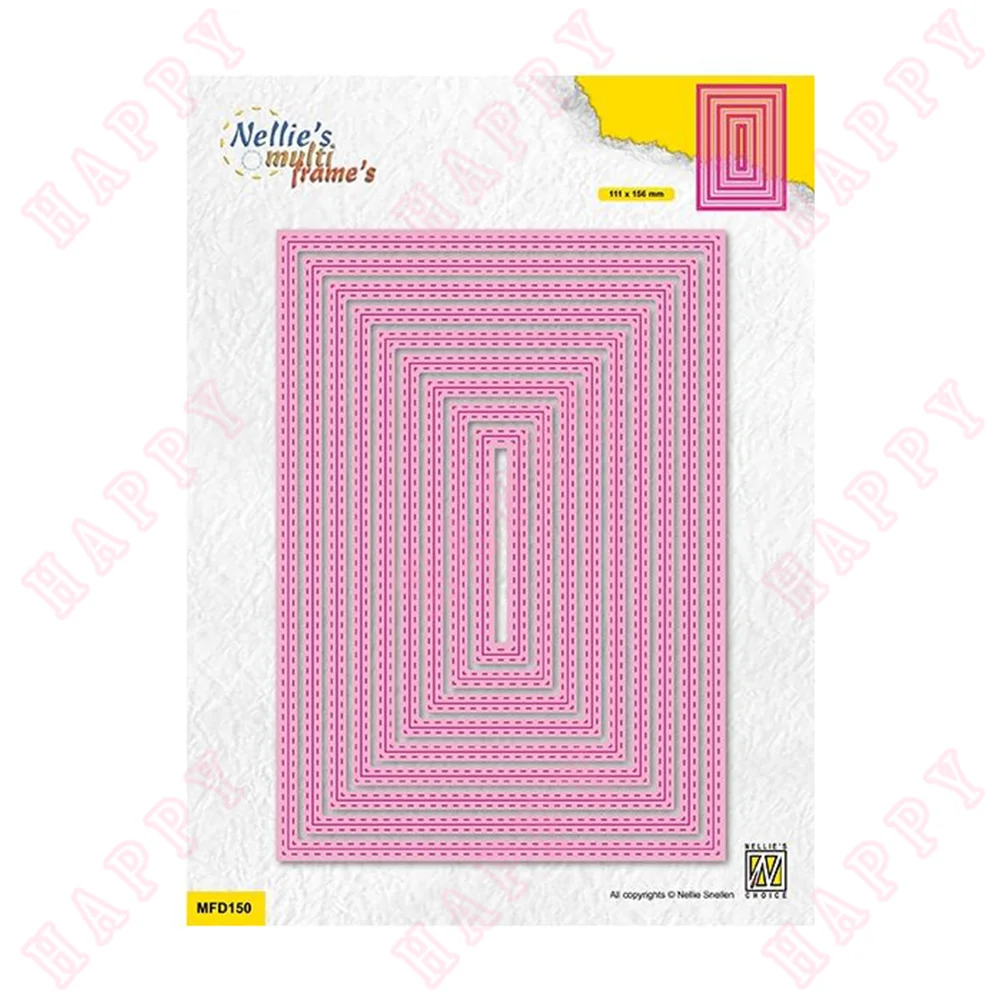 

Metal Die Cutting Double Stitching Line Rectangle Diy Scrapbook Paper Diary Decoration Engraving Crafts Greet Cards Mold for 202