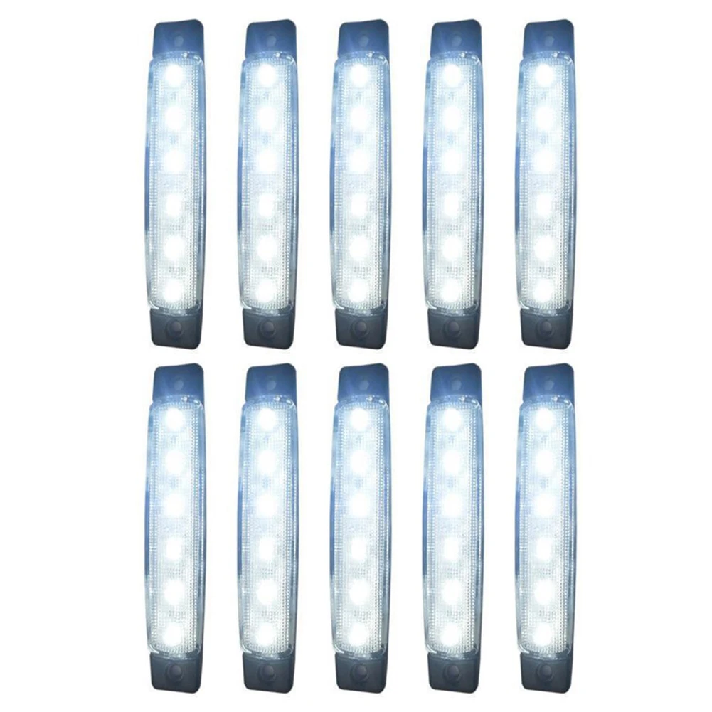 

10 pieces 24V Tail 6 SMD LED side indicator Indicators rear lamp white light for buses / trucks / trailers / trucks MA565