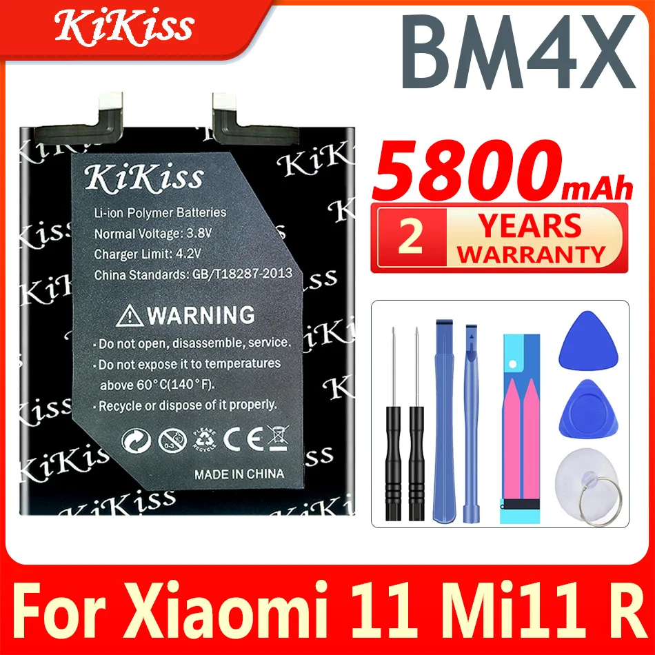 

5800mAh KiKiss Powerful Battery BM4X For Xiaomi 11 Xiaomi11 Mi11 R Replacement High Capacity Batteries