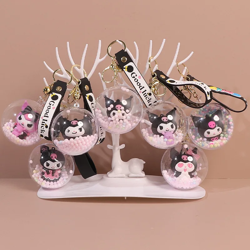

Sanrio Kuromi Keychian Cute Cartoon Doll Schoolbag Pendant Ornaments Keychain Women Car Keyring Girl Birthday Gift Kids Toys