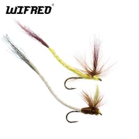 wifreo 10 10pcs long tail may fly yellow brown color fly fishing trout fishing flies