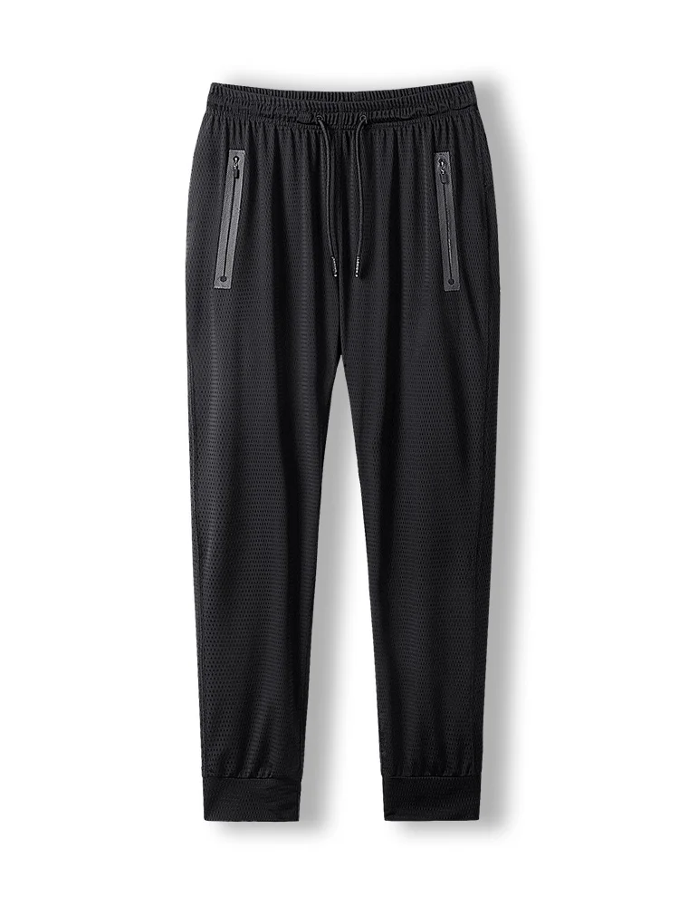 

Summer Breathable Mesh Black Sweatpants Men Joggers Sportswear Baggy Trousers Male Casual Track Pants Plus Size 7xl 8xl 9xl