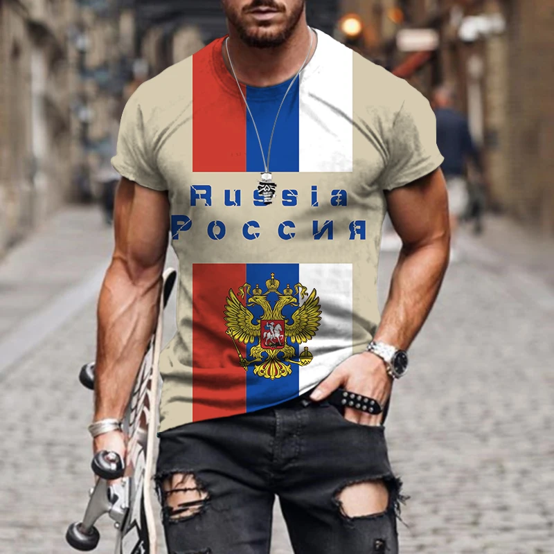 

Russia Flag T shirt CCCP Emblem 3D Print Men Women Fashion Oversized T-shirt Can be Customized Tees Tops Russian Federation