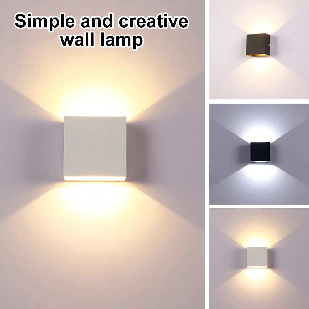 

6W 12W Modern Square LED Indoor Wall Lamp Aluminum Sconce Home Lighting Bedroom Living Room Aisle Decorate Wall Light AC85-265V