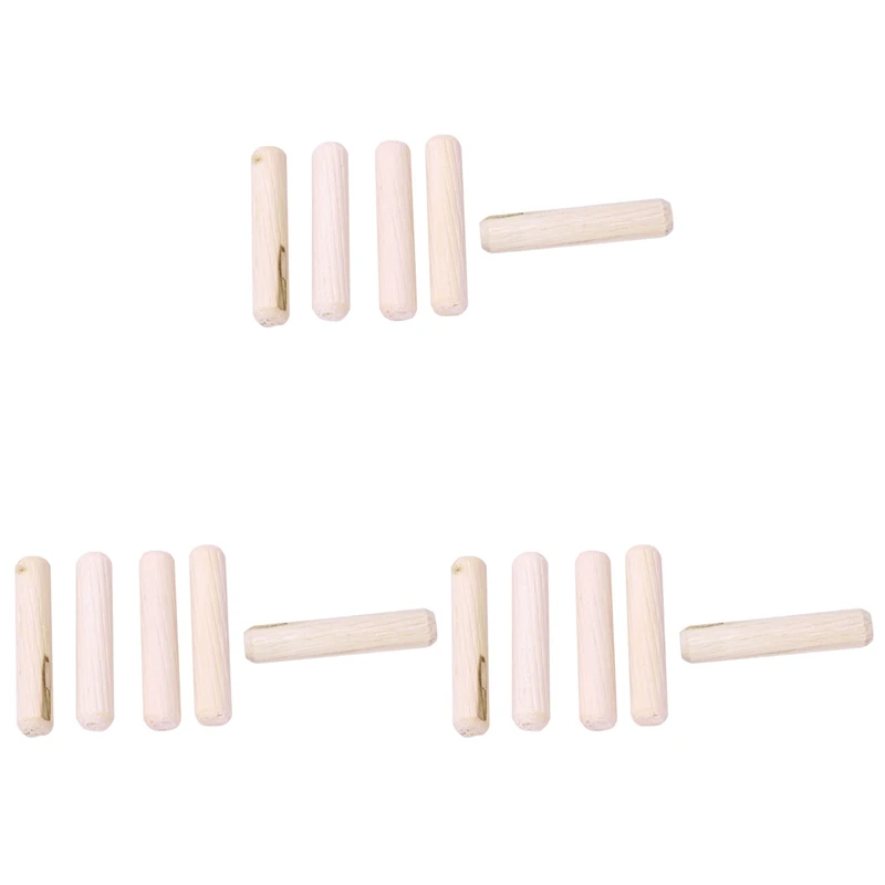 

300 Pack Wooden Dowel Pins Wood Kiln Dried Fluted And Beveled