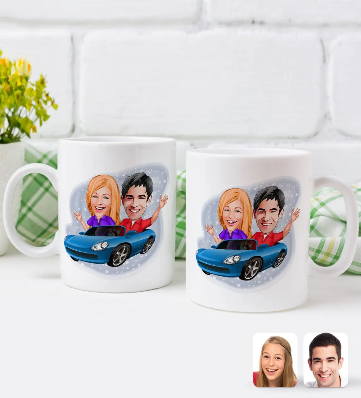 

Персонализированная двойная кружка в романтическом стиле